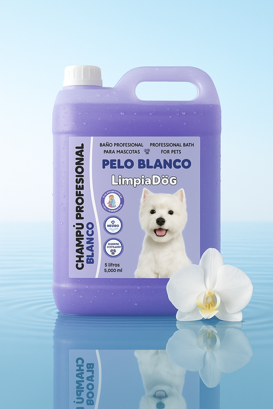 Champú Especial para Blanco Radiante: Ilumina el Pelaje de tu Mascota con un Blanco Deslumbrante 5L