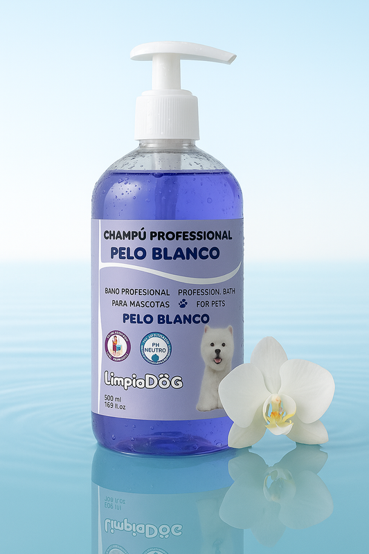 Champú Especial para Blanco Radiante: Ilumina el Pelaje de tu Mascota con un Blanco Deslumbrante 500ml