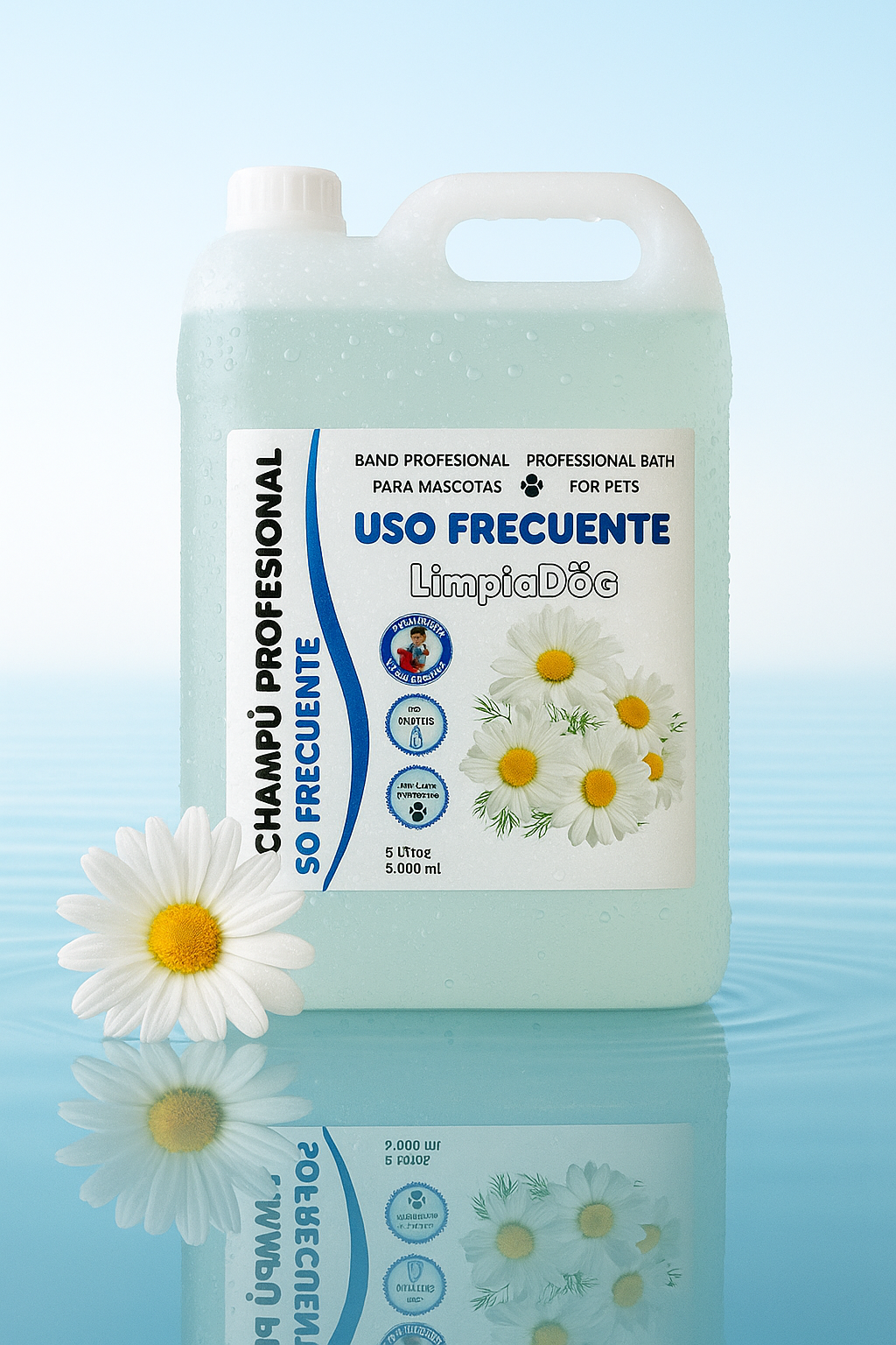 Champú de Uso Frecuente: Limpieza Suave y Saludable para el Pelaje de tu Mascota 5L