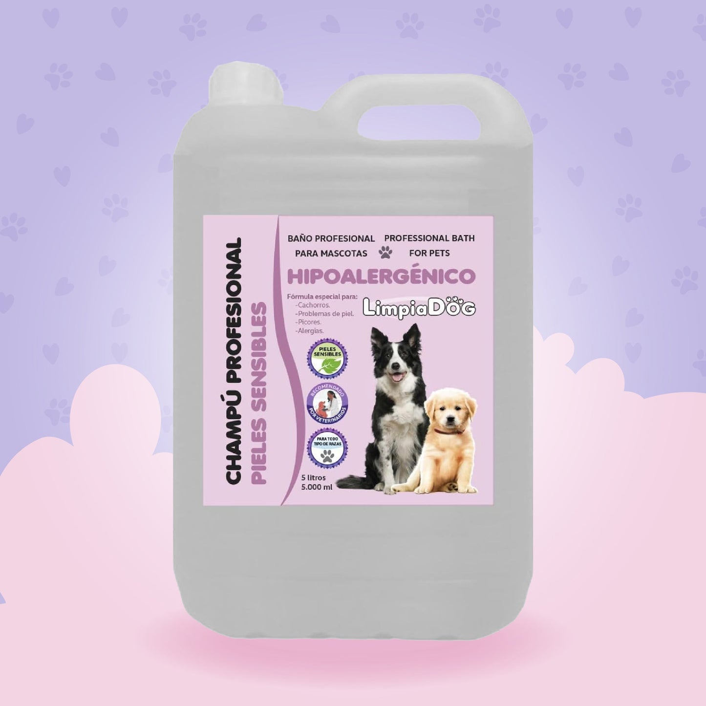 Champú Sensible: Cuida y Protege la Piel de tu Mascota con Nuestro Champú Hipoalergénico💧 5L