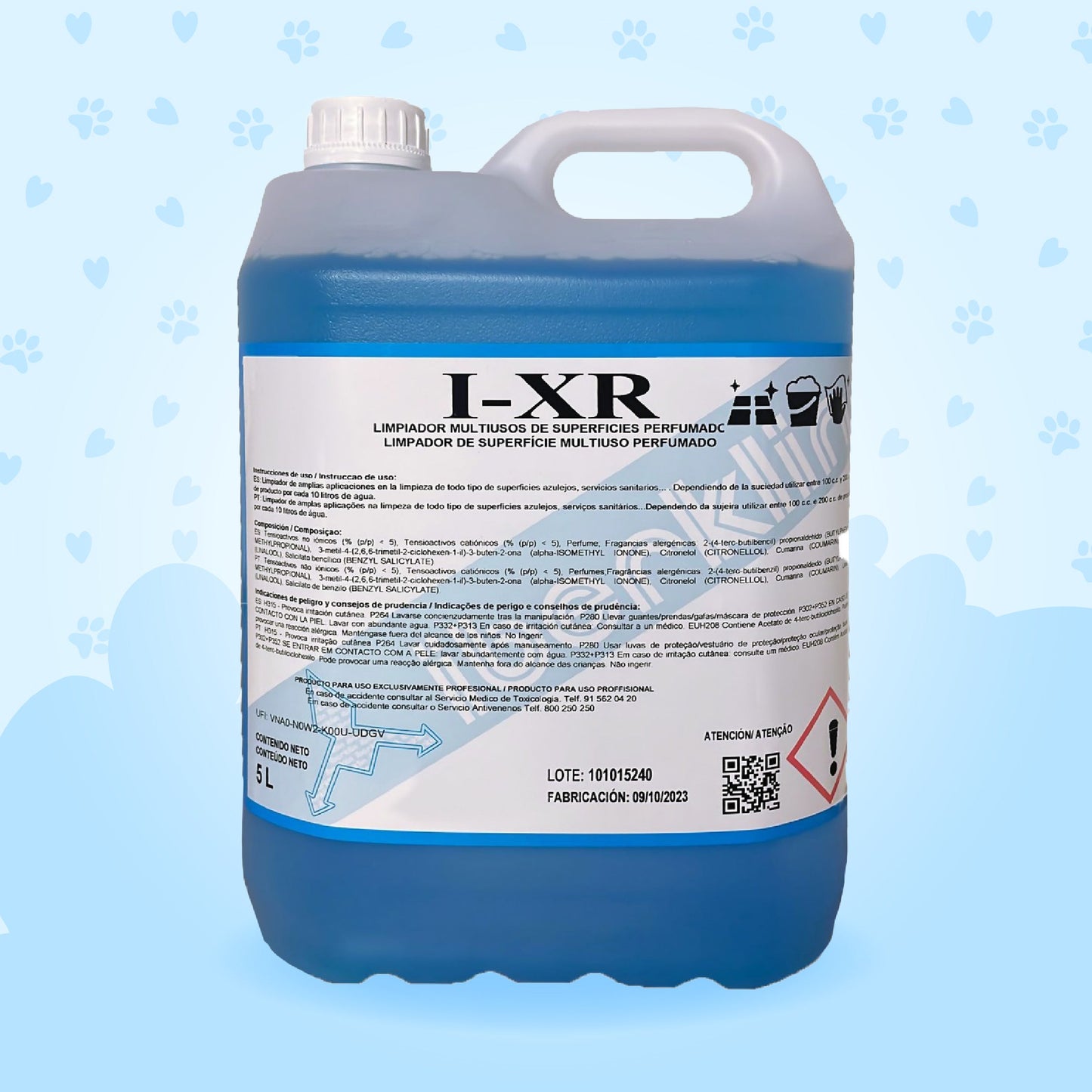 IXR Higienizante para todo tipo de superficies (Especial entorno mascotas) 5 Litros