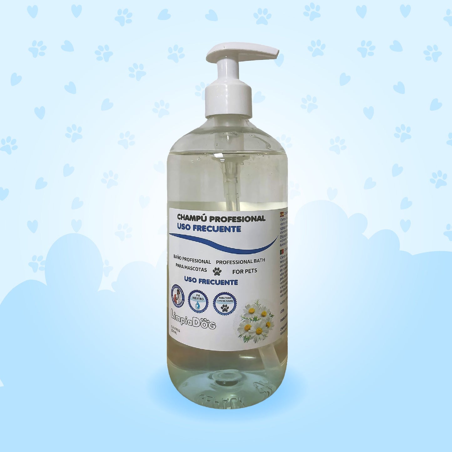 Champú de Uso Frecuente: Limpieza Suave y Saludable para el Pelaje de tu Mascota 500ml