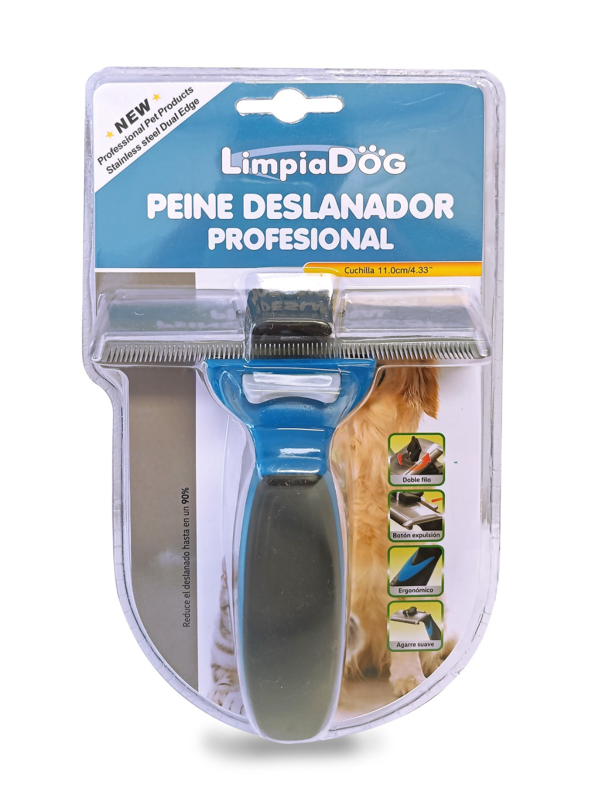Deslanador peine para perros y gatos,  Reduce la Caída de Pelo Hasta un 95%