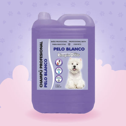 Champú Especial para Blanco Radiante: Ilumina el Pelaje de tu Mascota con un Blanco Deslumbrante 5L